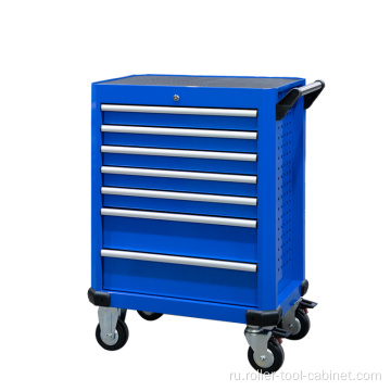 Шкаф для инструментов с синими роликами с 7 ящиками